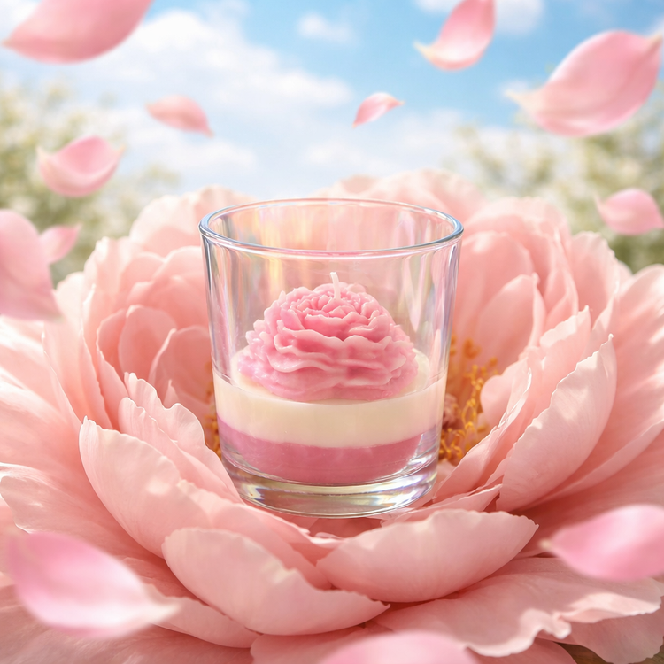 handcrafted rose blossom candle