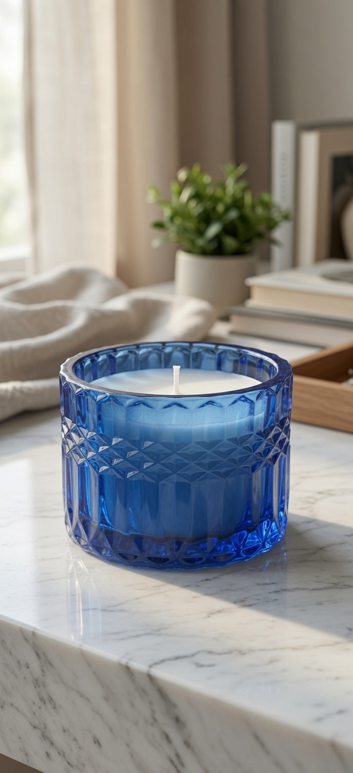 handcrafted luxury midnight sapphire candle