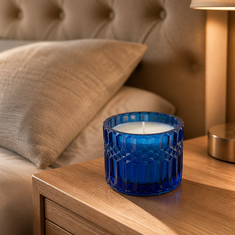 handcrafted luxury midnight sapphire candle